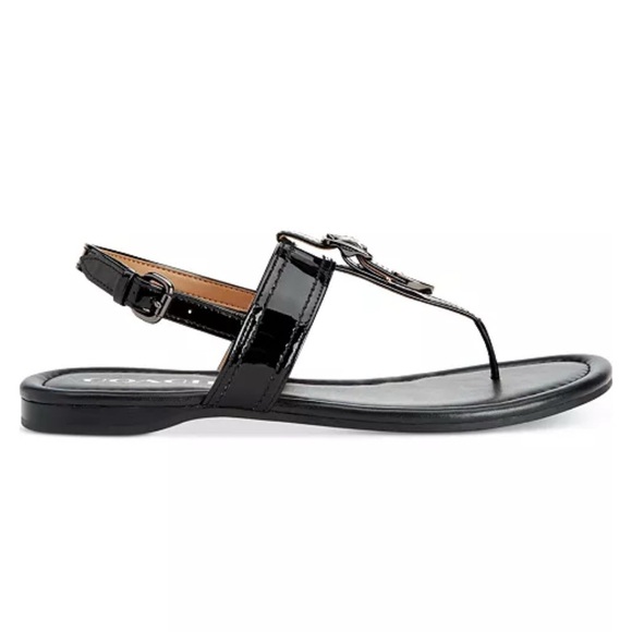 Coach Cassidy Buckle Brown Patent Leather Sandals Women’s Size 7 - Picture 2 of 11